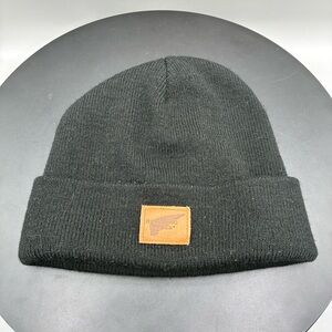 Red Wing Shoes Leather Patch Knit Beanie Unisex O/S Black